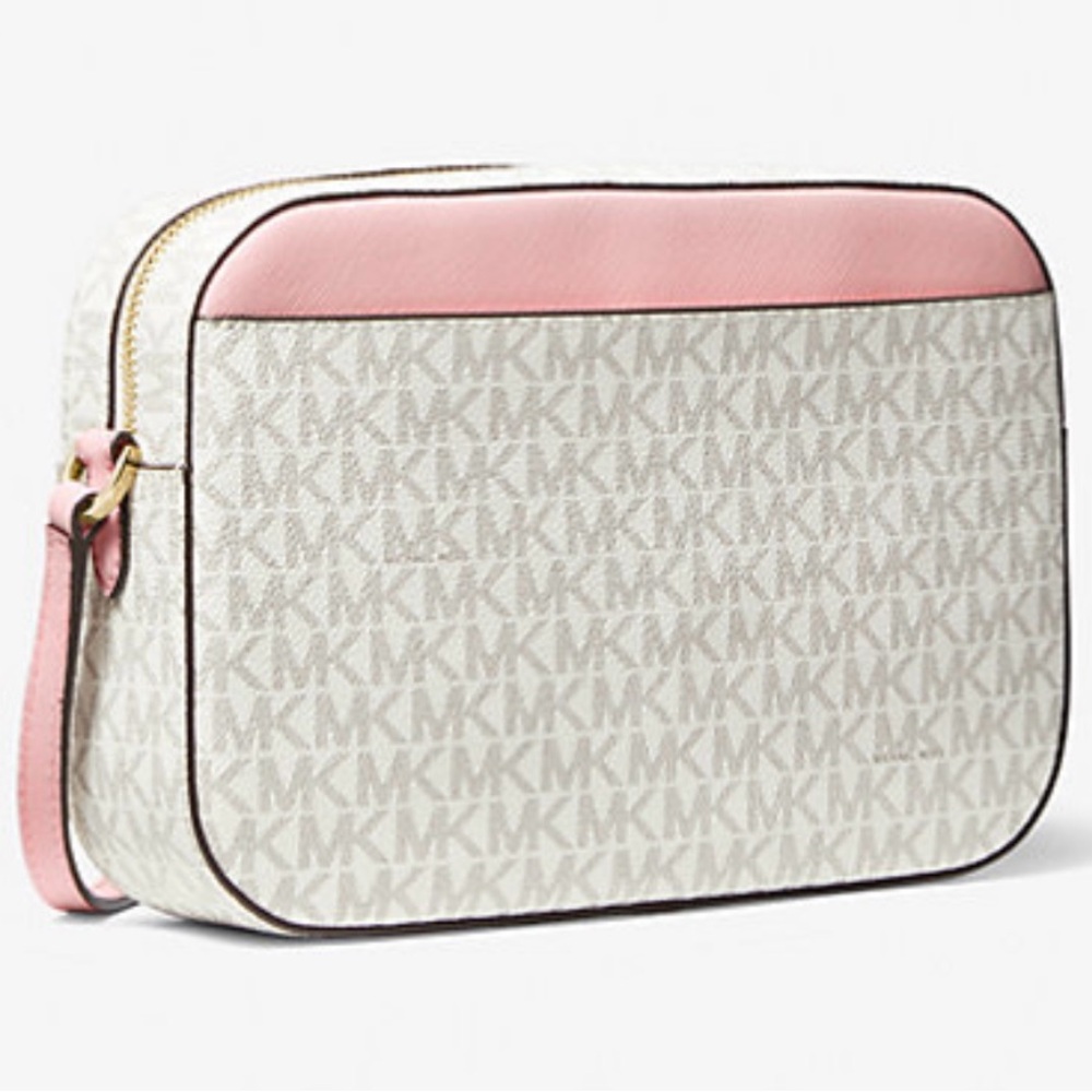 MICHAEL KORS Large Logo Powder Pink And Cream Crossbody Bag. NEW with tags. 🔥 - Picture 3 of 6